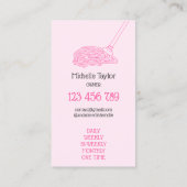 ピンクモダンモップ清掃サービスメイド 名刺 (裏面)