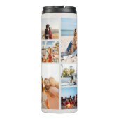 ピンクモダンモノグラパーソナライズされたム10フォトコラージュ タンブラー (裏面)