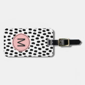 ピンクモダンモノグラムのラゲッジタグ ラゲッジタグ (正面横)