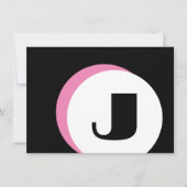 ピンクモダンモノグラムはっきりしたイニシャルノートカード ノートカード (正面)