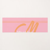 ピンクモダンモノグラムイニシャルヨガマット ヨガマット (裏面(横))