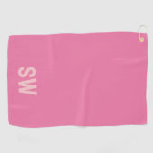 ピンクモダンモノグラムイニシャル ゴルフタオル (横)