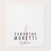 ピンクモダンモノグラムタイポグラフィスキンケア 名刺 (外部フラット)