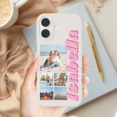ピンクモダンモノグラム5フォトコラージュ Case-Mate iPhoneケース