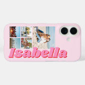 ピンクモダンモノグラム5フォトコラージュ Case-Mate iPhoneケース (裏面 (横))