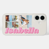 ピンクモダンモノグラム5フォトコラージュ Case-Mate iPhoneケース (裏面 (横))