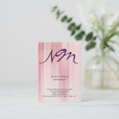 ピンクモダンユニーク模様モノグラムプロフェッショナル 名刺 (スタンド正面)