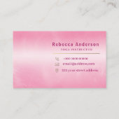 ピンクモダンヨガインストラクタースタイル 名刺 (裏面)