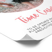 ピンクモダンラウンドフォトタイムカプセル ポスター (角)