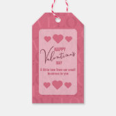 ピンクモダンラブハッピーバレンタインデー ギフトタグ (正面)