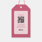 ピンクモダンラブハッピーバレンタインデー ギフトタグ (裏面)