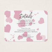 ピンクモダンラブハート結婚の情報カード (正面)