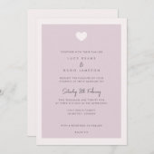 ピンクモダンラブハート結婚式招待状 招待状 (正面/裏面)