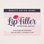 ピンクモダンリップフィラーアフターケア指示カード (正面)