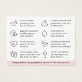 ピンクモダンリップフィラーアフターケア指示カード (裏面)