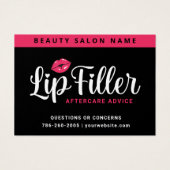 ピンクモダンリップフィラーアフターケア指示カード (正面)
