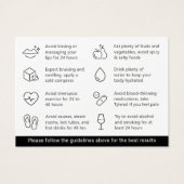 ピンクモダンリップフィラーアフターケア指示カード (裏面)