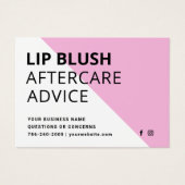 ピンクモダンリップ赤面アフターケア指示カード (正面)