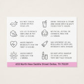 ピンクモダンリップ赤面アフターケア指示カード (裏面)