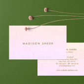 ピンクモダンリネン美しいスタイリグラデーションスト 名刺