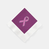 ピンクモダンリボン認識度デザイン 縁ありカクテルナプキン (角)