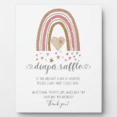 ピンクモダンレインボーグリッタースターズおむつラッフル フォトプラーク (正面)