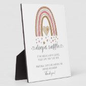 ピンクモダンレインボーグリッタースターズおむつラッフル フォトプラーク (側面)