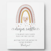 ピンクモダンレインボーハートスターズおむつラッフルサイン フォトプラーク (正面)