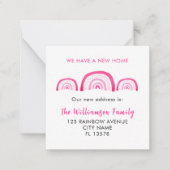 ピンクモダンレインボームービングハウス ノートカード (正面)