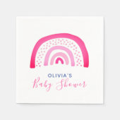 ピンクモダンレインボー赤ちゃんシャワーガール スタンダードカクテルナプキン (正面)