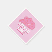 ピンクモダンレッツゴーガールズカウボーイハットロデオ スタンダードカクテルナプキン (角)