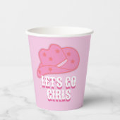 ピンクモダンレッツゴーガールズカウボーイハットロデオ 紙コップ (正面)