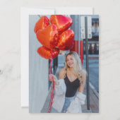 ピンクモダンレッドウェーブカーブ27thバースデーパーティー 招待状 (裏面)