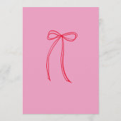 ピンクモダンレッドボウ誕生日メニュー メニュー (裏面)