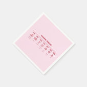 ピンクモダンレッドミニマルのタイムラ結婚イン詳細 スタンダードカクテルナプキン (角)