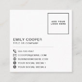 ピンクモダンレッド |ロゴ市松模様にのチェッカーボード スクエア名刺 (正面)