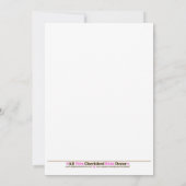 ピンクモダンレディバグリトルレディ誕生日招待状 招待状 (裏面)