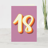 ピンクモダンレトログルーヴィ18位誕生日 カード (正面)