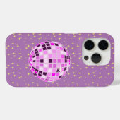 ピンクモダンレトロディスコボールパープル Case-Mate iPhoneケース (裏面 (横))