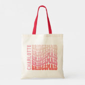 ピンクモダンレトロ60シンプルの雰囲気 トートバッグ (裏面)