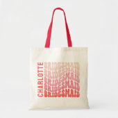 ピンクモダンレトロ60シンプルの雰囲気 トートバッグ (正面)