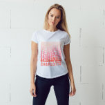 ピンクモダンレトロ60シンプルの雰囲気 Tシャツ<br><div class="desc">ピンクと赤ガーリーレトロシンプルトート60のビブカッコいいスバチェロレッテ週末のパーティー好意。</div>