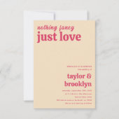 ピンクモダンレトロNothingファンシー Just 結婚 Love's 招待状 (正面)