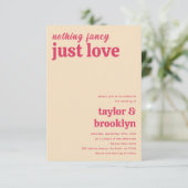 ピンクモダンレトロNothingファンシー Just 結婚 Love's 招待状 (スタンド正面)