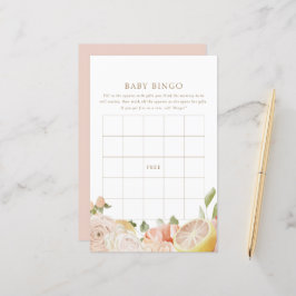 ピンクモダンレモネードサマーベビービンゴゲーム