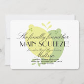 ピンクモダンレモネードレモンライムブライダルシャワー 招待状 (正面)