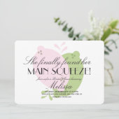 ピンクモダンレモネードレモンライムブライダルシャワー 招待状 (スタンド正面)