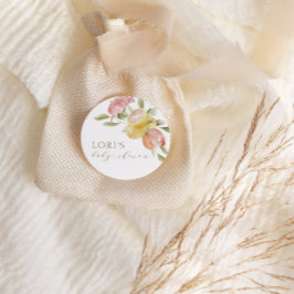 ピンクモダンレモネード夏のベビーシャワー ラウンドシール