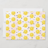 ピンクモダンレモネード第1期誕生日の写真 サンキューカード (裏面)