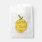 ピンクモダンレモネード第1誕生日パーティー フェイバーバッグ (正面)